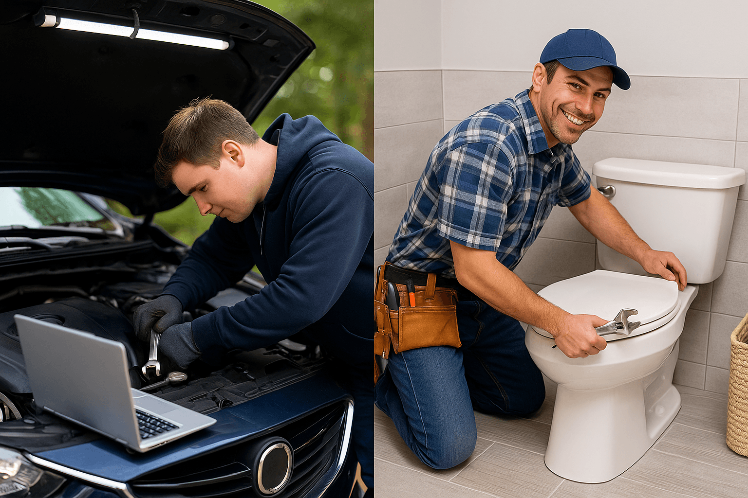 Mobile mechanic and handyman at work