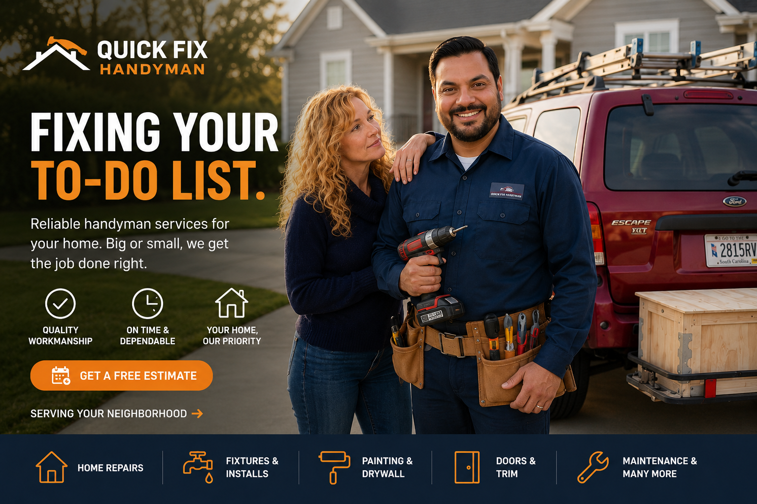 Handyman service visit at a Charlotte home